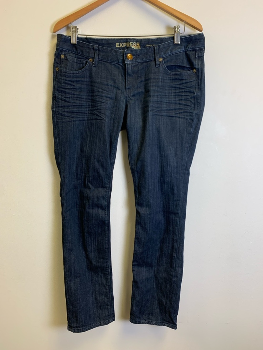 Express Women's Dark Indigo Straight-Leg Jeans